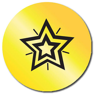 Personalised Metallic Gold Star Stickers OUT OF STOCK TRY HOLO20 (35 per sheet - 37mm)