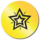 35 Personalised Metallic Gold Star Stickers - 37mm