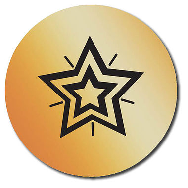 35 Personalised Metallic Bronze Star Stickers - 37mm