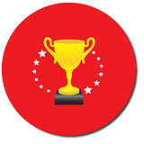 35 Personalised Trophy Stickers - Red - 37mm