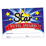 20 Star Pupil Award Certificates - Blue - A5