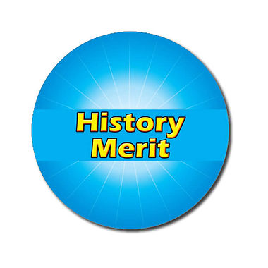 Personalised History Merit Stickers - Cyan (70 per sheet - 25mm)