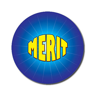 Personalised Merit Stickers - Blue (70 per sheet - 25mm)
