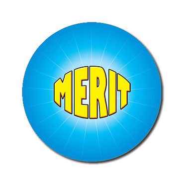 Personalised Merit Stickers - Cyan (70 per sheet - 25mm)