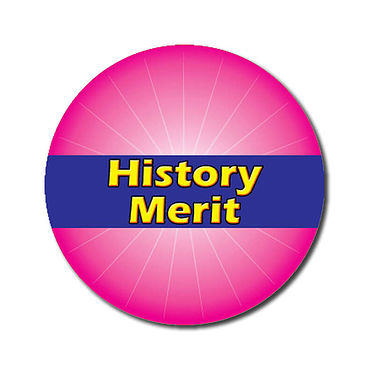 Personalised History Merit Stickers - Pink (70 per sheet - 25mm)