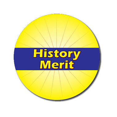 Personalised History Merit Stickers - Yellow (70 per sheet - 25mm)