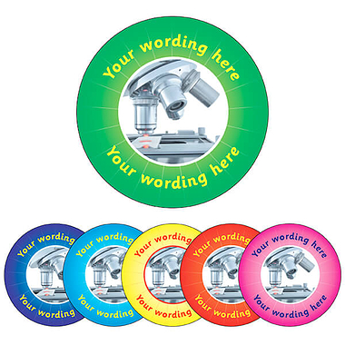 Personalised Science Stickers (70 per sheet - 25mm)