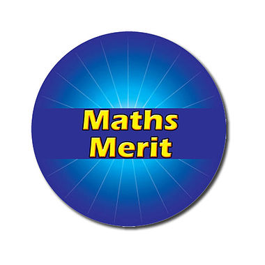 Personalised Maths Merit Stickers - Blue (70 per sheet - 25mm)