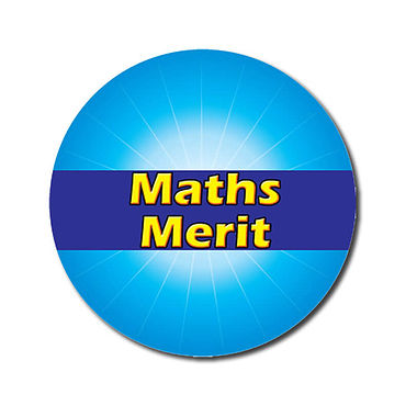 Personalised Maths Merit Stickers - Cyan (70 per sheet - 25mm)
