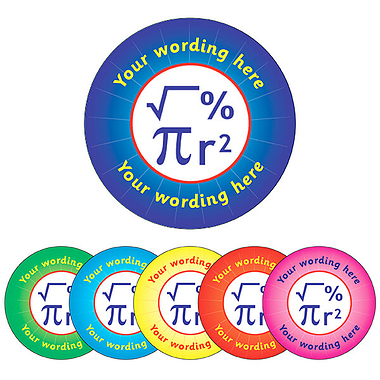 Personalised Maths Stickers (70 per sheet - 25mm)