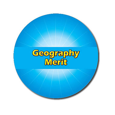 Personalised Geography Merit Stickers - Cyan (70 per sheet - 25mm)