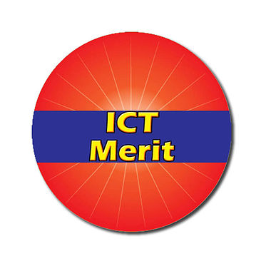 Personalised ICT Merit Stickers - Red (70 per sheet - 25mm)
