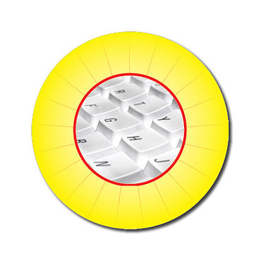 Personalised Keyboard Stickers - Yellow (70 per sheet - 25mm)