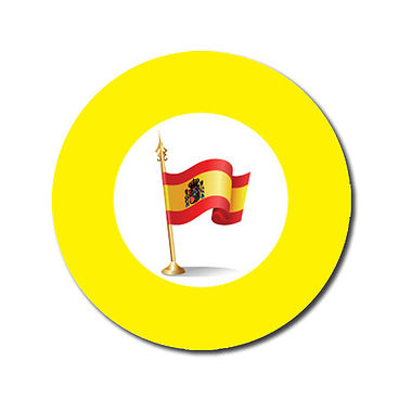 Personalised Spanish Flag Stickers - Yellow (70 per sheet - 25mm)