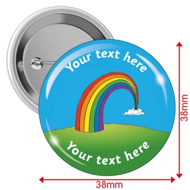 Personalised Rainbow Badges (10 Badges - 38mm)