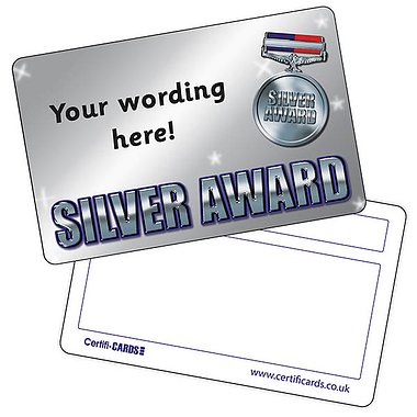 Personalised Silver Award CertifiCARD - Plastic