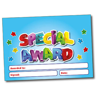 Personalised Special Award Certificate - Blue (A5)
