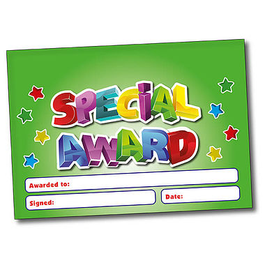 Personalised Special Award Certificate - Green (A5)