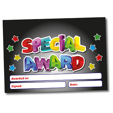 Personalised Special Award Certificate - Black (A5)
