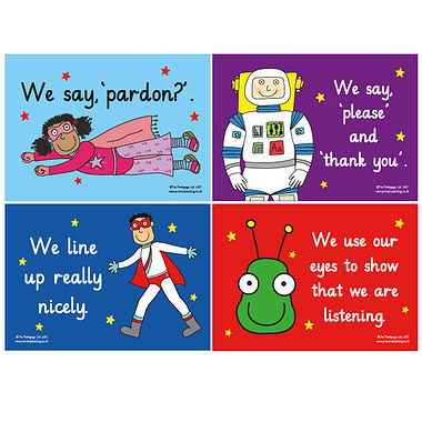 Pedagogs Classroom Manners Posters (16 Posters - A4)