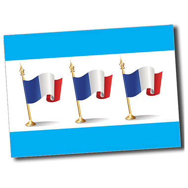 Personalised French Flag Postcard - Cyan (A6)