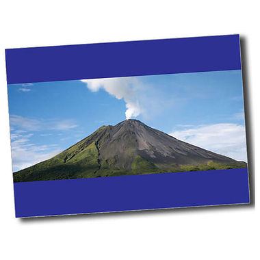 Personalised Volcano Postcard - Blue (A6)