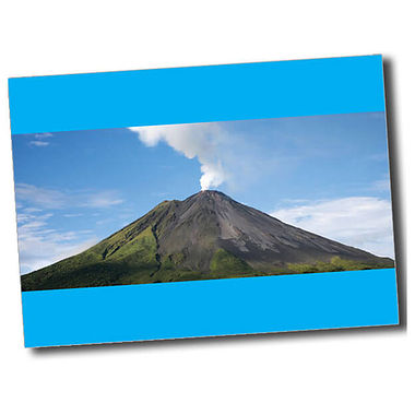 Personalised Volcano Postcard - Cyan (A6)