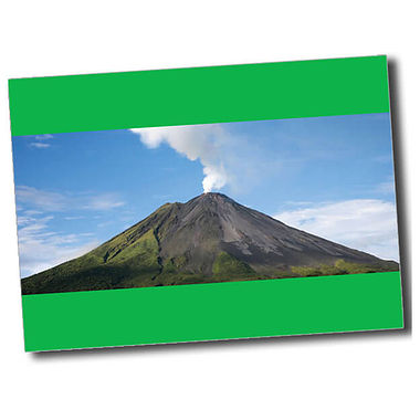 Personalised Volcano Postcard - Green - A6