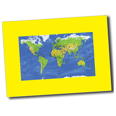 Personalised World Map Postcard - Yellow (A6)