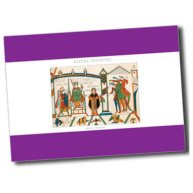 Personalised Bayeux Tapestry Postcard - Purple (A6)