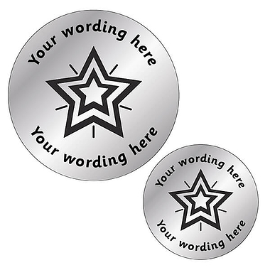 Personalised Metallic Silver Star Stickers