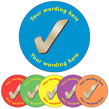 Personalised Tick Stickers (35 per sheet - 37mm)