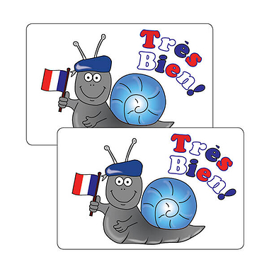 32 French Tres Bien Stickers  - 46 x 30mm