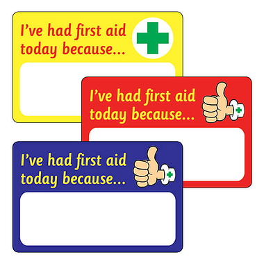 32 First Aid Today Stickers  - 46 x 30mm