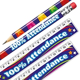 12 Attendance 100% Pencil and Ruler Bundle