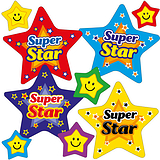 27 Super Star Shaped Stickers