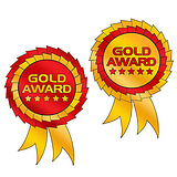 Metallic Gold Rosette Stickers (25 Stickers - 54mm x 37mm)