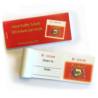 Lunchtime Raffle Tickets - Easy-Tear (100 Tickets per book)