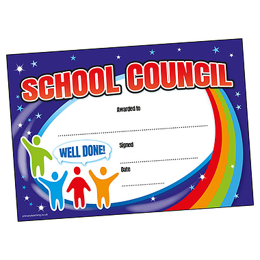 School Council Certificates - Blue (20 Certificates - A5)