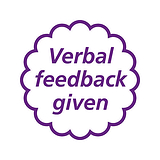 Verbal Feedback Given Stamper - Purple Ink (25mm)