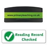 Reading Record Checked Stakz Stamper - Green Ink (44mm x 13mm)