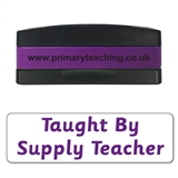 Taught by Supply Teacher Stakz Stamper - Purple Ink (44mm x 13mm)
