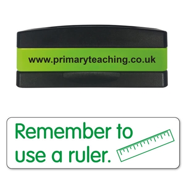 Remember to Use a Ruler Stakz Stamper - Green Ink (44mm x 13mm)