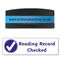 Reading Record Checked Stakz Stamper - Blue Ink (44mm x 13mm)