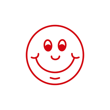 Smiley Face Stamper - Red Ink (10mm)