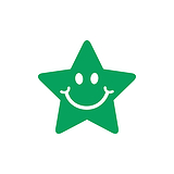 Mini Smiley Star Stamper - Green - 10mm