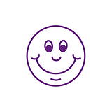 Mini Smiley Face Stamper - Purple - 10mm