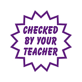 Checked By Your Teacher Stamper - Purple Ink (25mm)