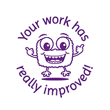 Your Work Has Really Improved Stamper - Purple Ink (25mm)