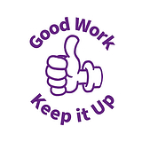 Good Work Keep It Up Thumbs Up Stamper - Purple - 25mm